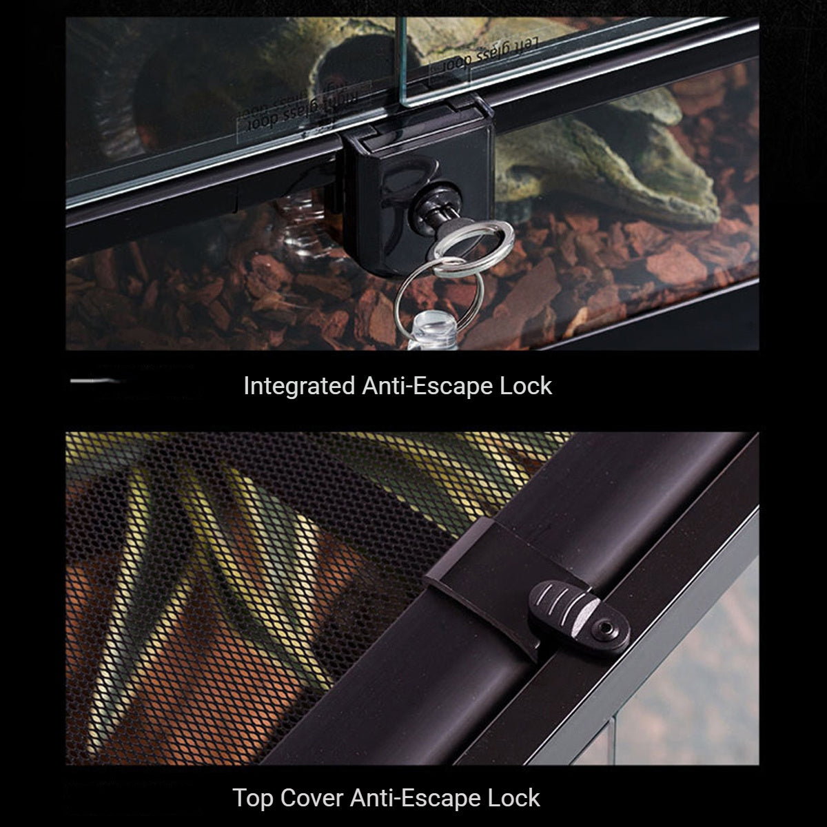 Reptile Enclosure Glass Terrarium With Front Opening