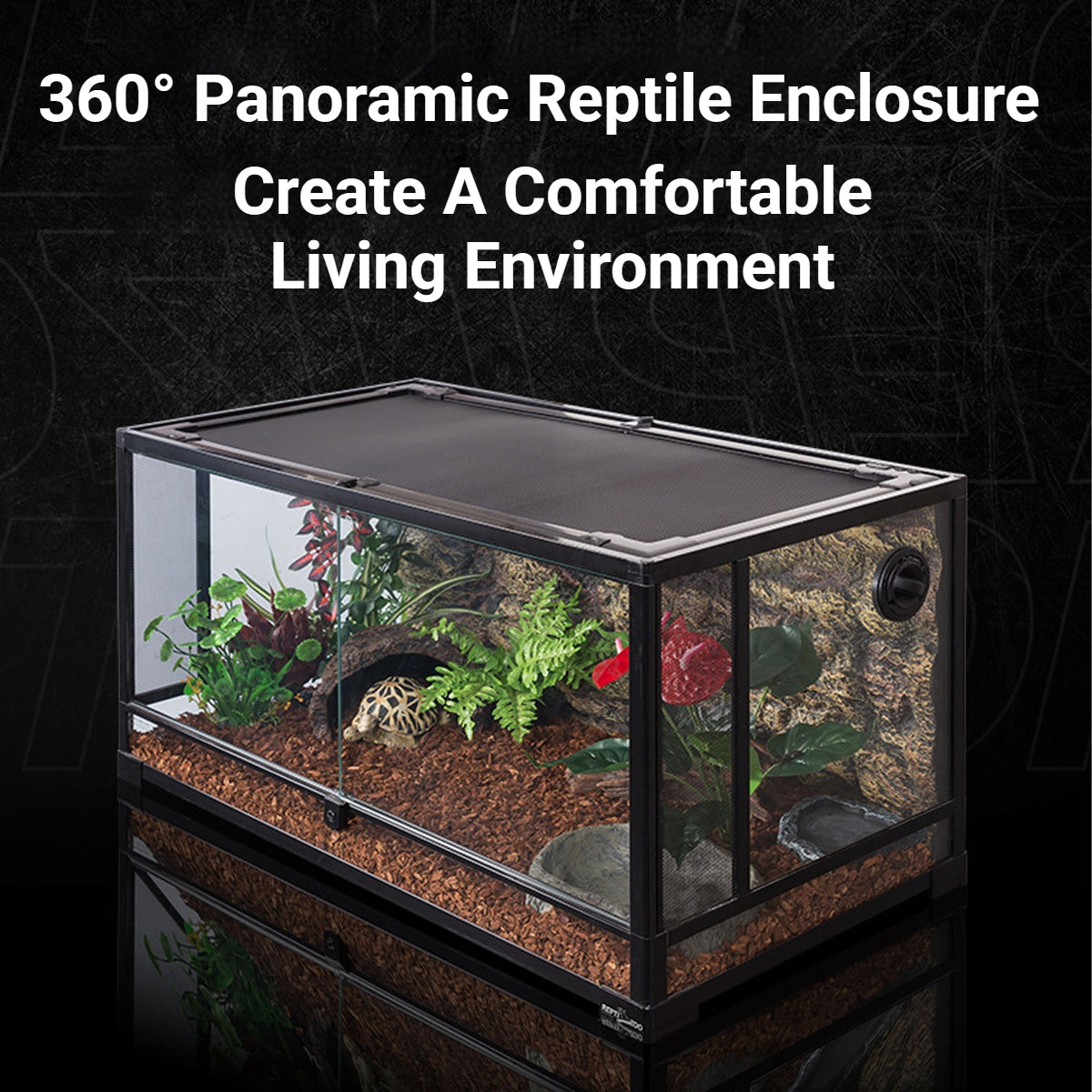 Reptile Enclosure Glass Terrarium With Front Opening