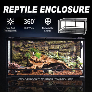 Reptile Enclosure Glass Terrarium With Front Opening