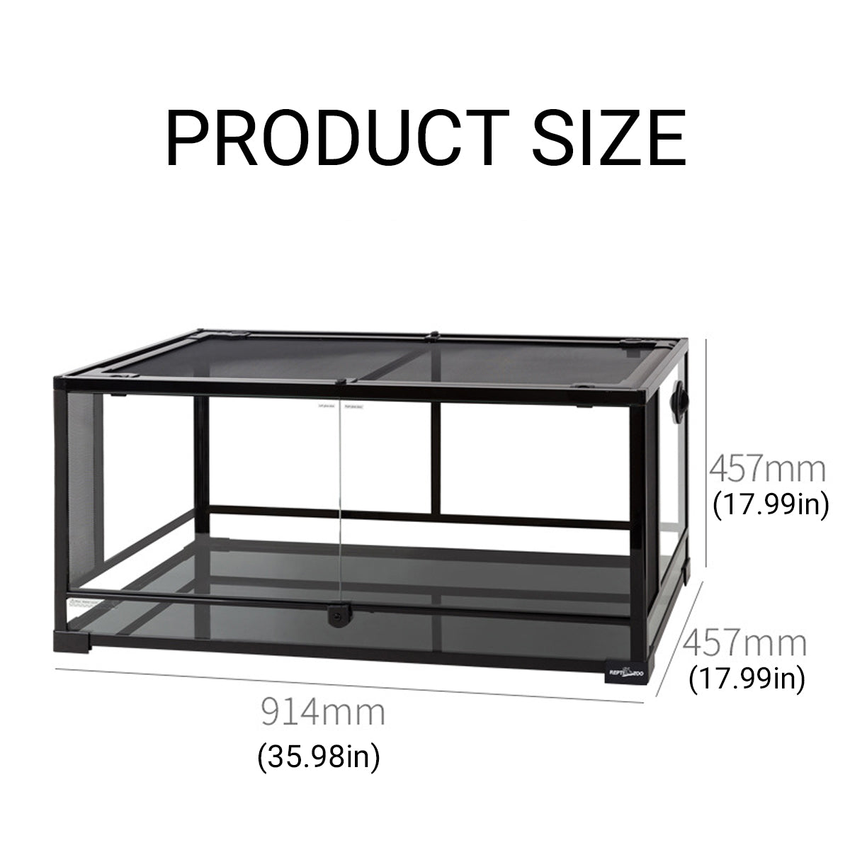 Reptile Enclosure Glass Terrarium With Front Opening