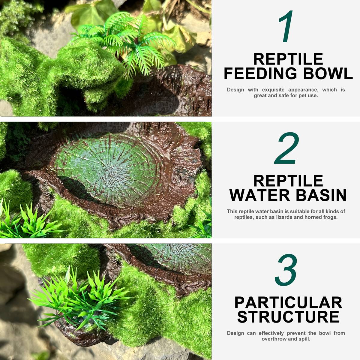 Resin Reptile Water Bowl Feeding Dish