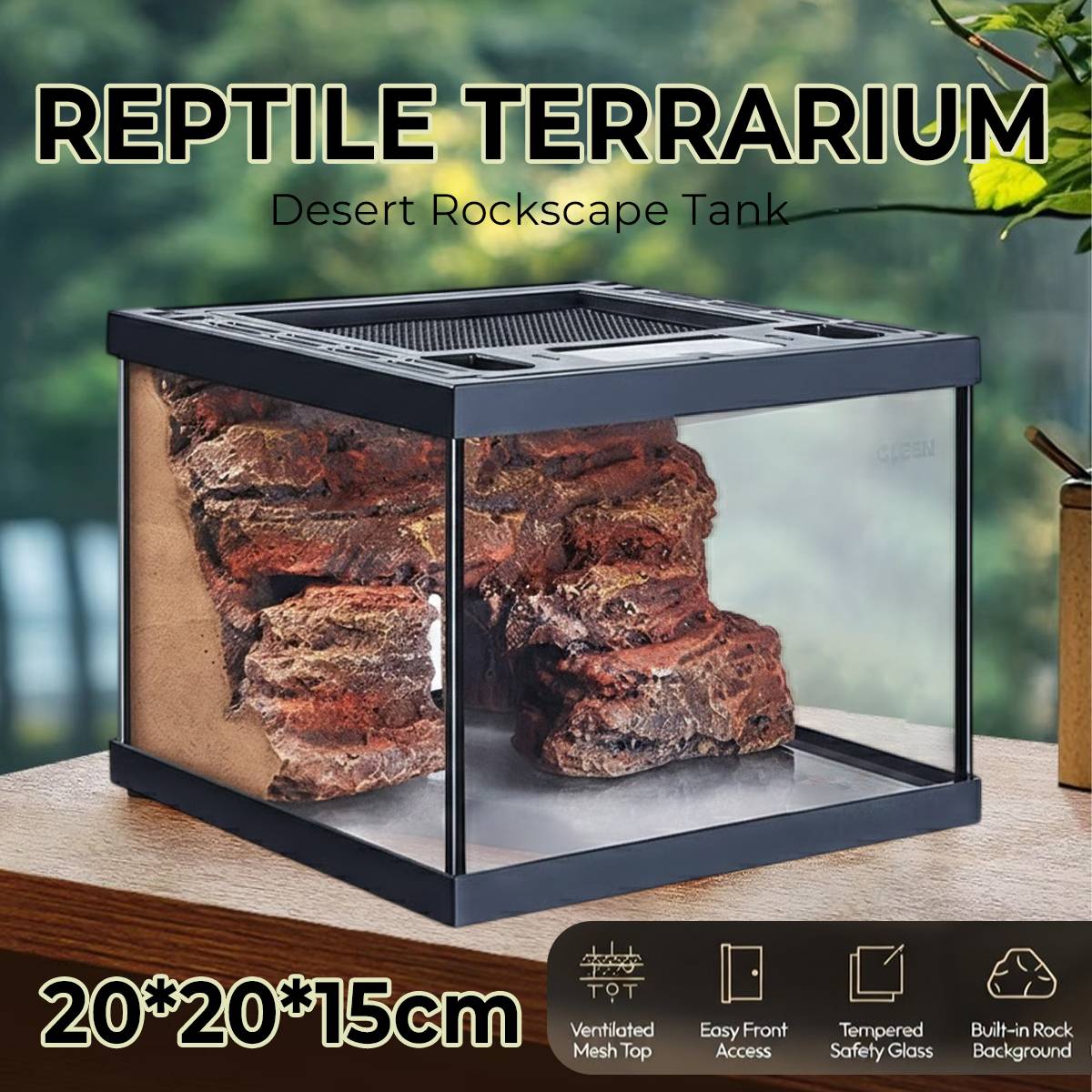 Reptile Terrarium - Cleen Climbing Pet Landscape Vivarium Tank