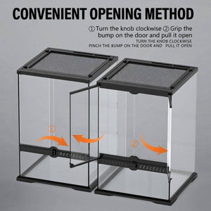 Reptile Terrarium Glass Tank with Double Doors