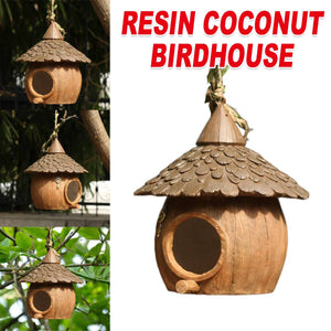 Hanging Bird House Resin Garden Bird Nest