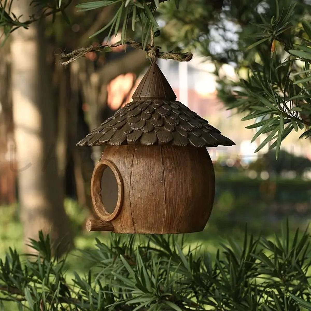 Hanging Bird House Resin Garden Bird Nest