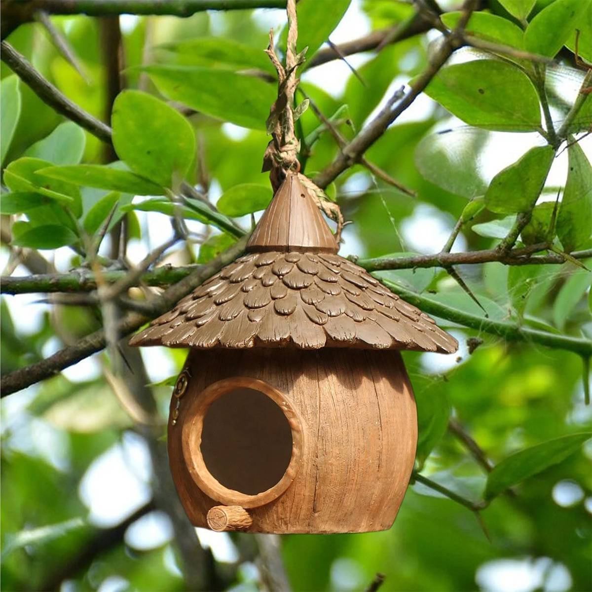 Hanging Bird House Resin Garden Bird Nest