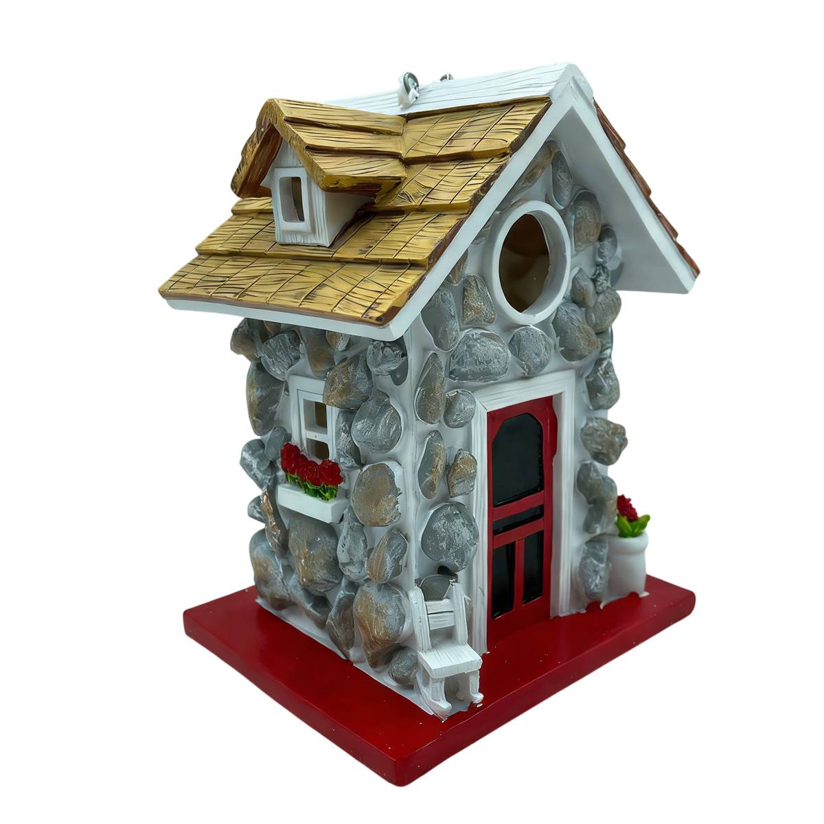 Bird House Stone Cottage Resin Nest