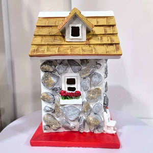 Bird House Stone Cottage Resin Nest