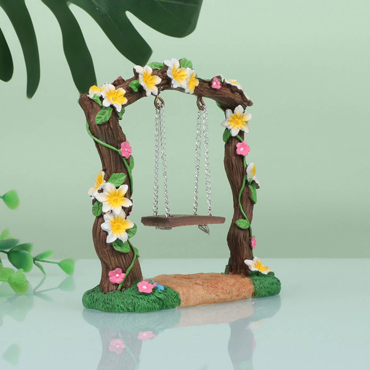 Miniature Resin Swing Garden Decor