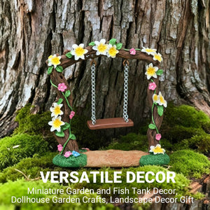 Miniature Resin Swing Garden Decor