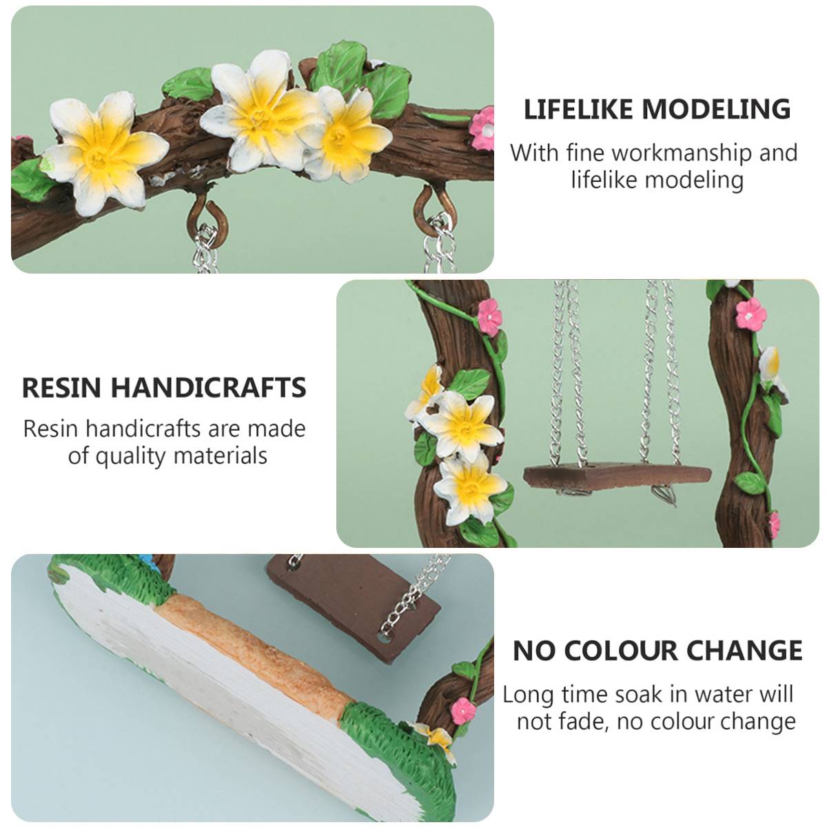 Miniature Resin Swing Garden Decor
