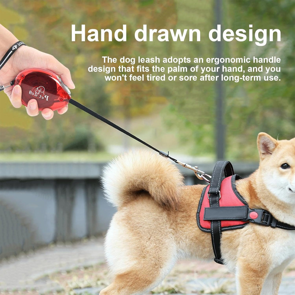 Retractable Dog Leash With One-Button Lock