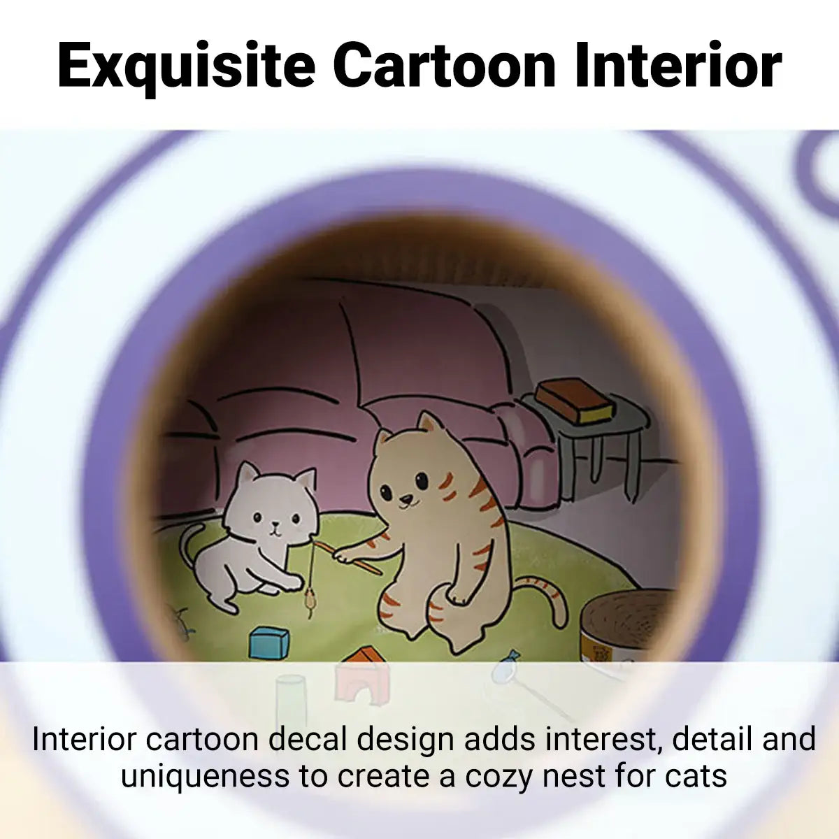 Retro Camera Style Cat Scratcher House