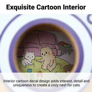 Retro Camera Style Cat Scratcher House