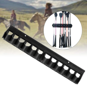 Wall-Mounted Riding Whip Rack 11 Slot Equestrian Tool Organizer