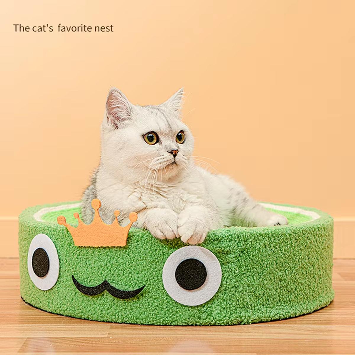 Cartoon-Inspired Cat Bed with Sisal Surface Multi-Use Cat Scratching Board