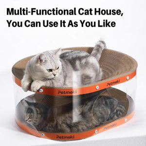 2-In-1 Cat Tunnel Bed With Scratcher Board