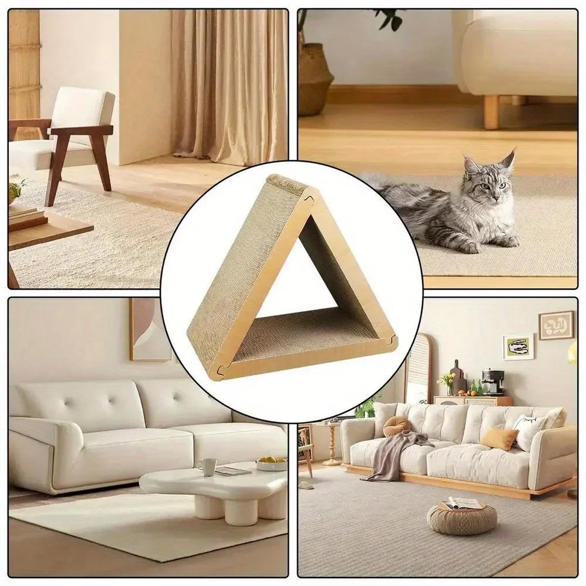 Triangular Foldable Cat Scratching Board Corrugated Cardboard