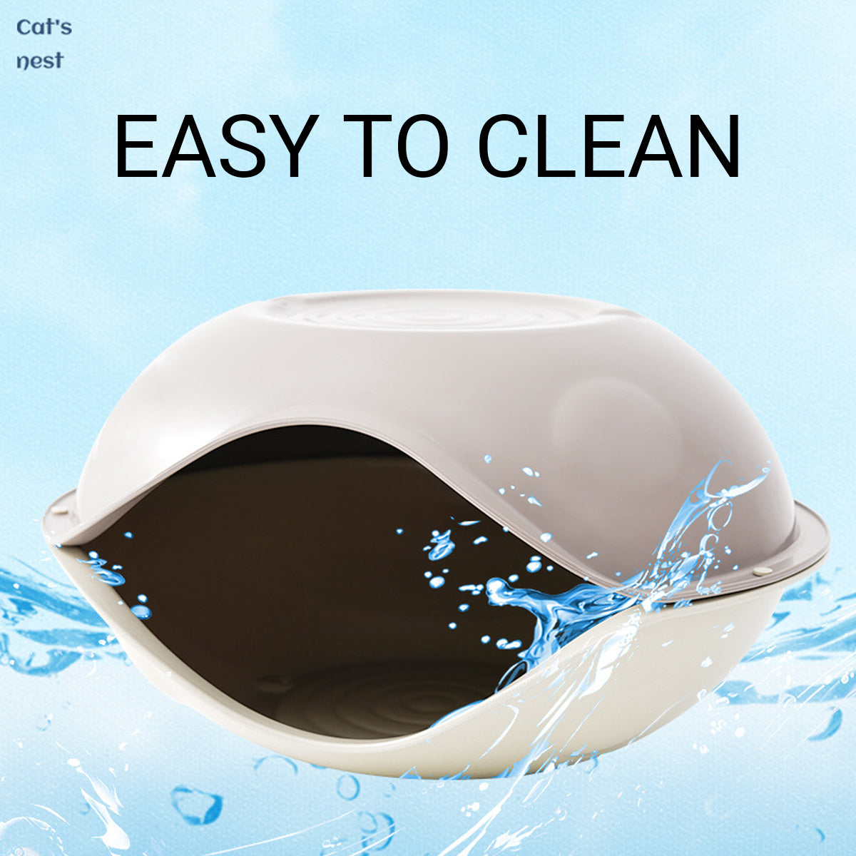 Semi Enclosed Eggshell Cat Bed for Indoor Use