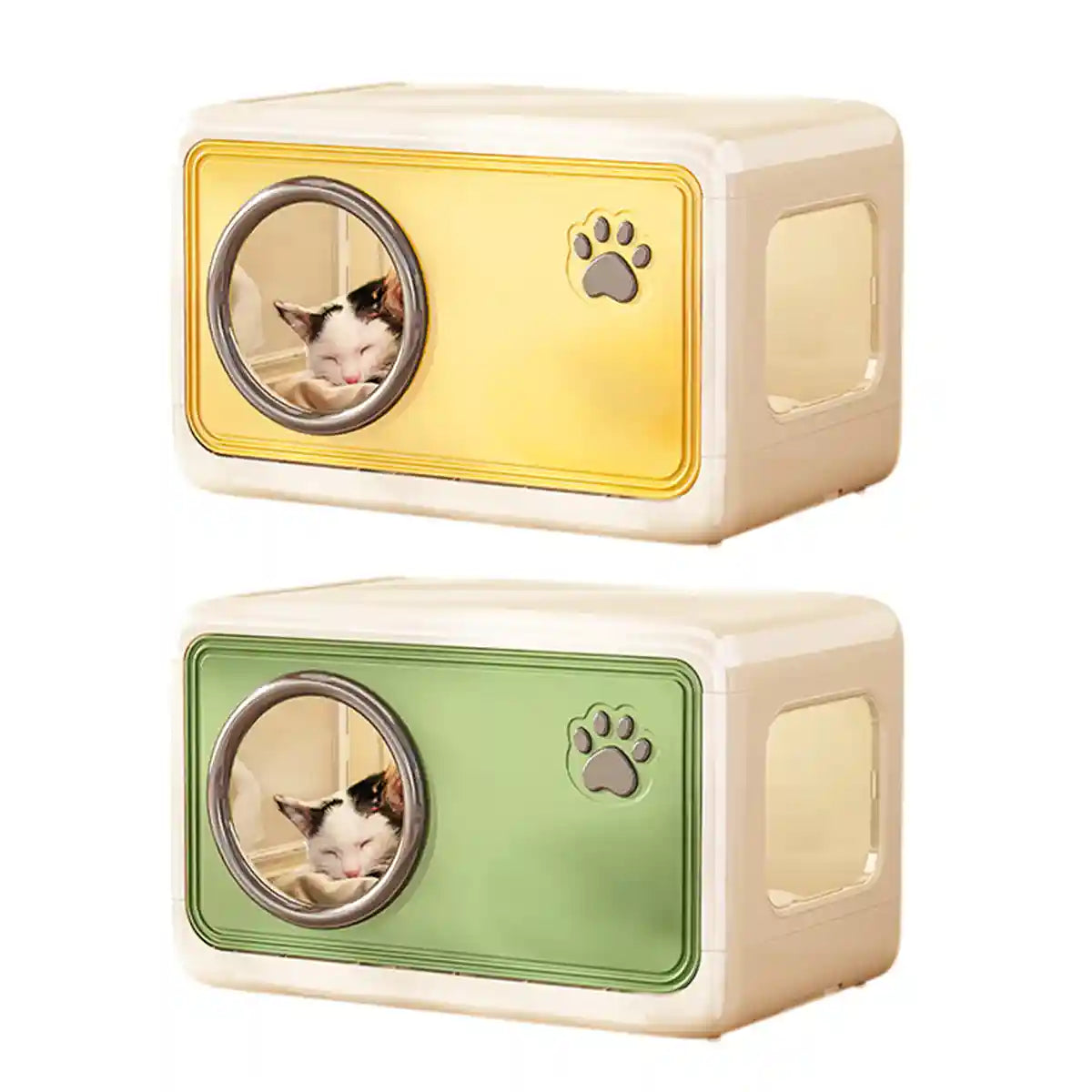 Semi-Enclosed Pet Nest Foldable Cat House With Retractable Lid