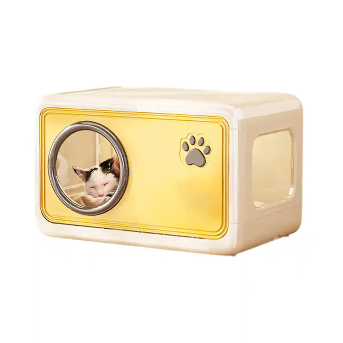 Semi-Enclosed Pet Nest Foldable Cat House With Retractable Lid