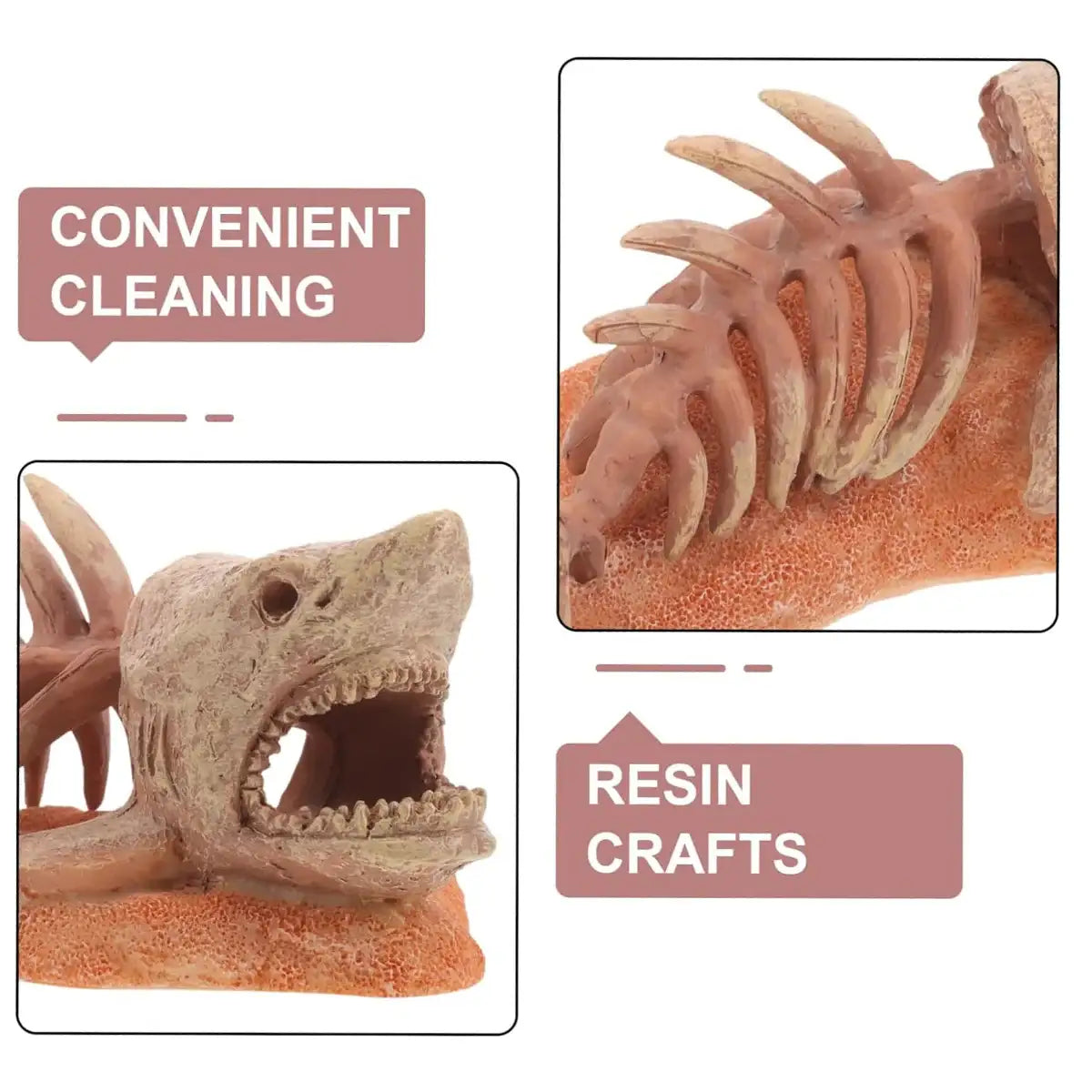 Shark Skeleton Resin Decor – Aquarium Ornament for Dramatic Aquascapes