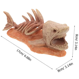 Shark Skeleton Resin Decor – Aquarium Ornament for Dramatic Aquascapes