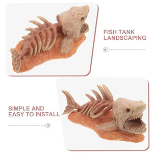 Shark Skeleton Resin Decor – Aquarium Ornament for Dramatic Aquascapes