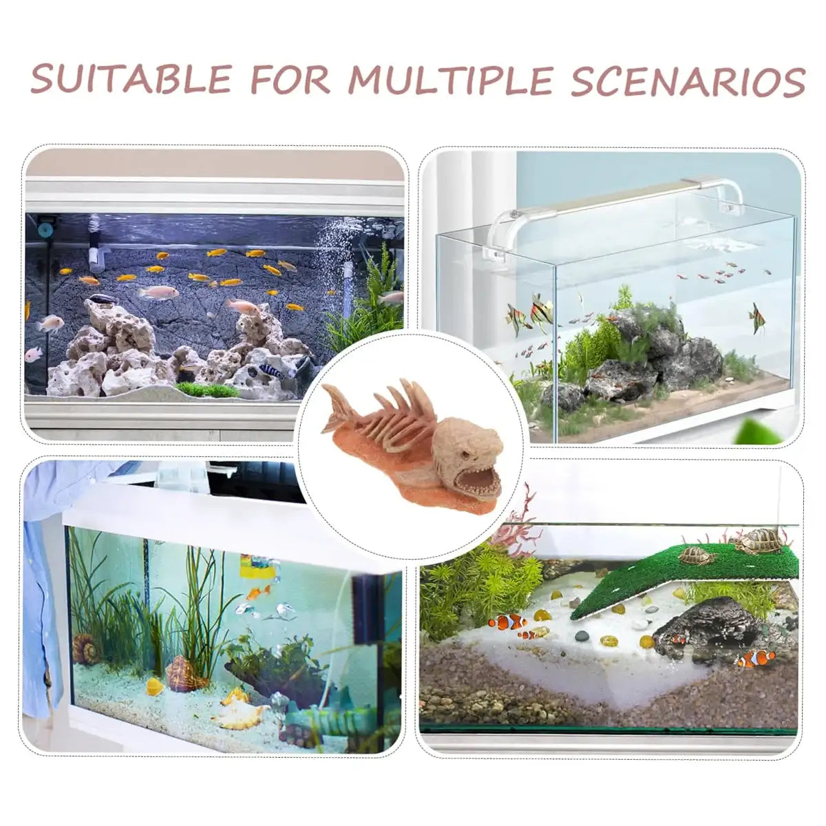 Shark Skeleton Resin Decor – Aquarium Ornament for Dramatic Aquascapes