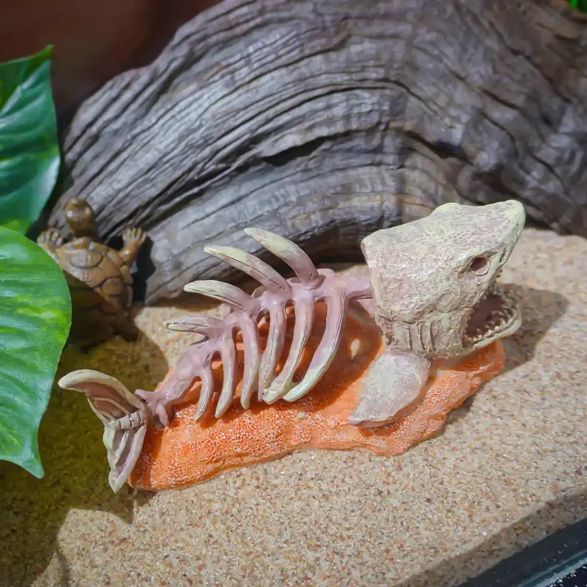 Shark Skeleton Resin Decor – Aquarium Ornament for Dramatic Aquascapes