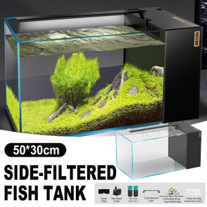 Side Filter Fish Tank - BESSN 50x30 New Generation Aquarium Set