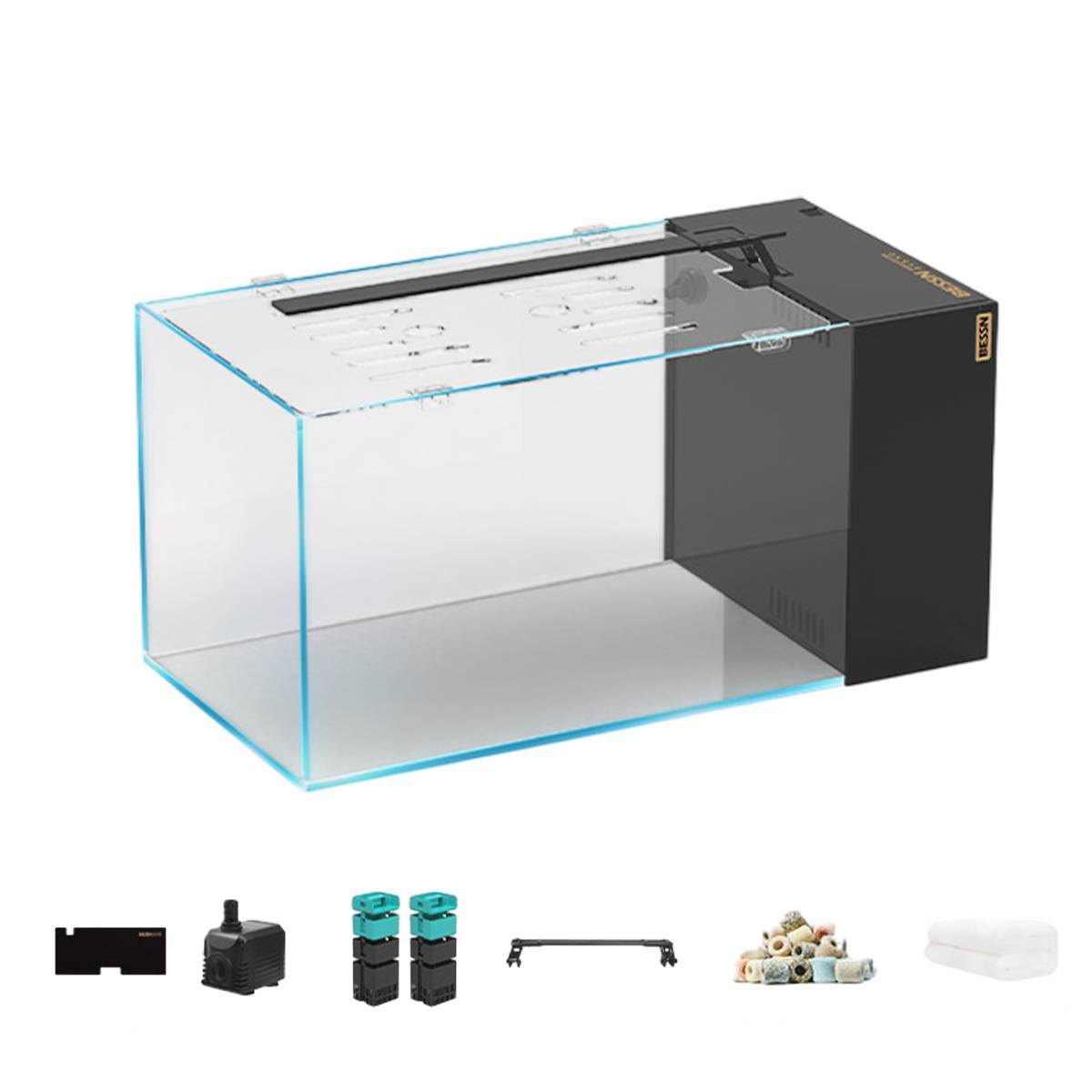 Side Filter Fish Tank - BESSN 50x30 New Generation Aquarium Set