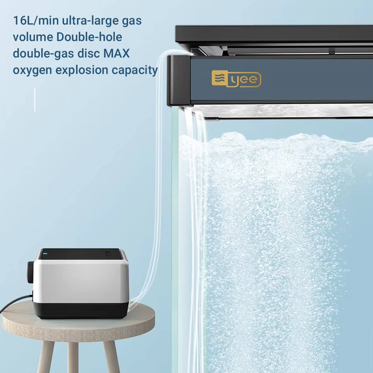 Ultra-Quiet Aquarium Air Pump 4.5W - Yee High-Power Oxygen Pump