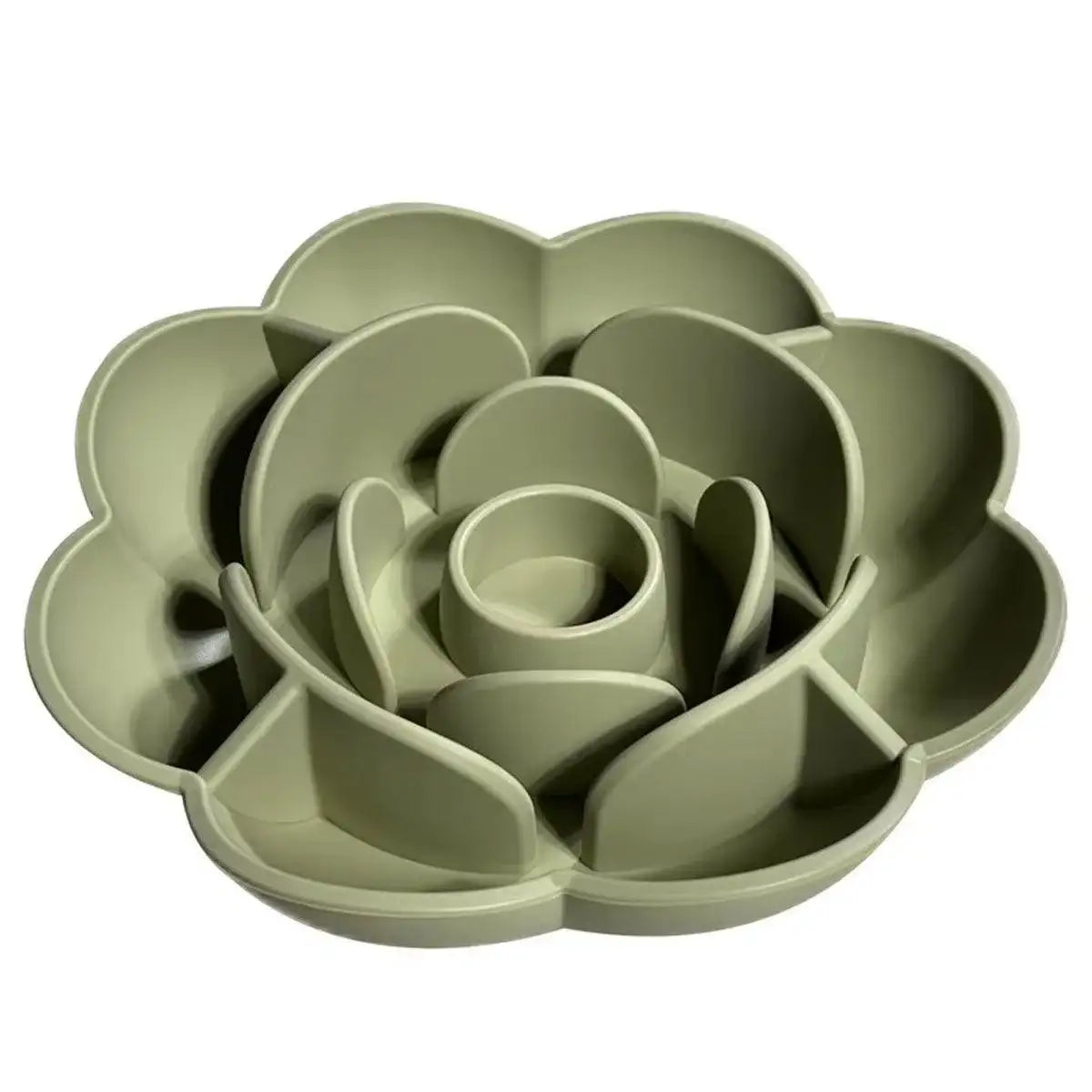 Rose-Shaped Slow Feeder Dog Bowl with Non-Slip Suction Base