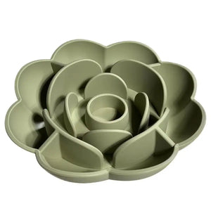 Rose-Shaped Slow Feeder Dog Bowl with Non-Slip Suction Base