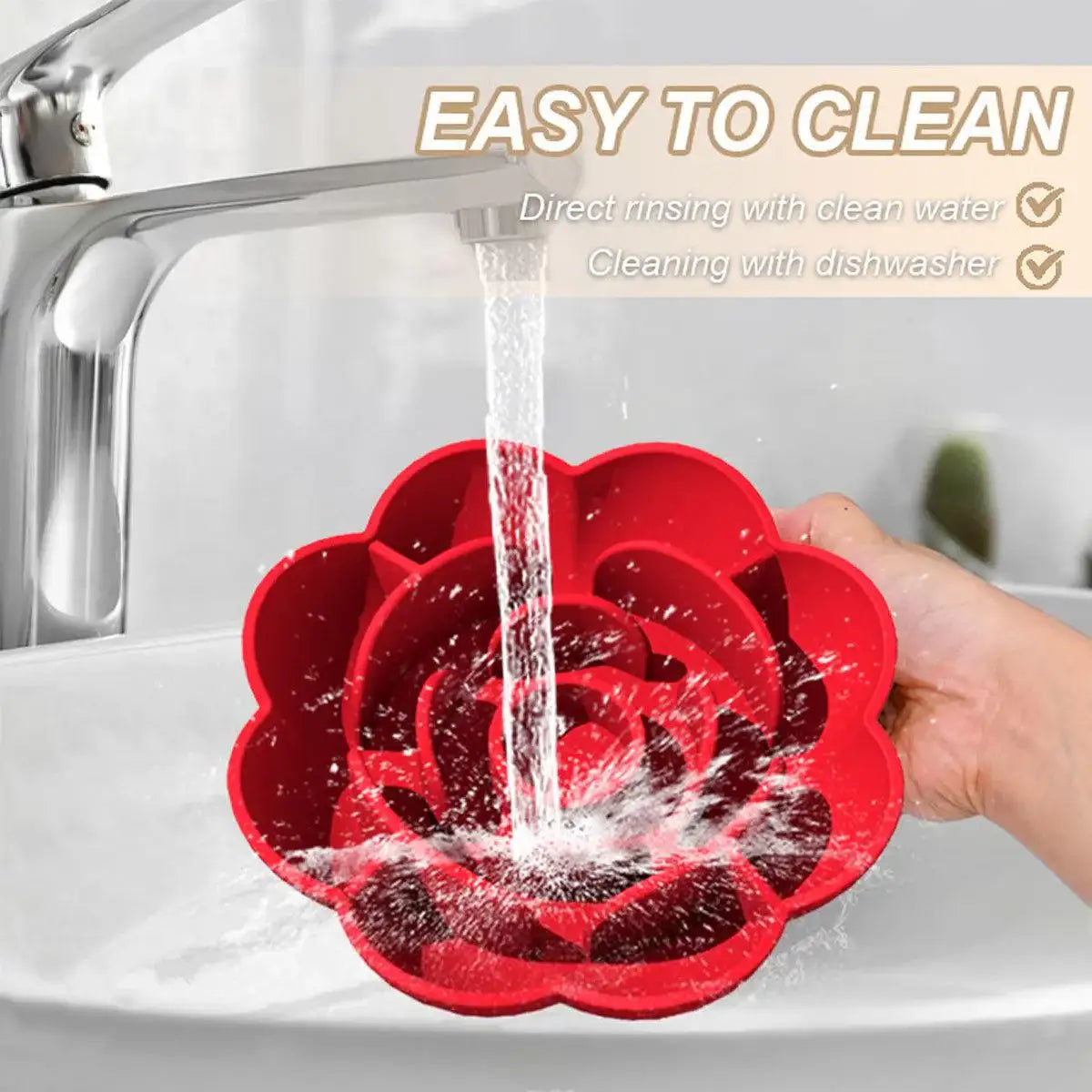 Rose-Shaped Slow Feeder Dog Bowl with Non-Slip Suction Base