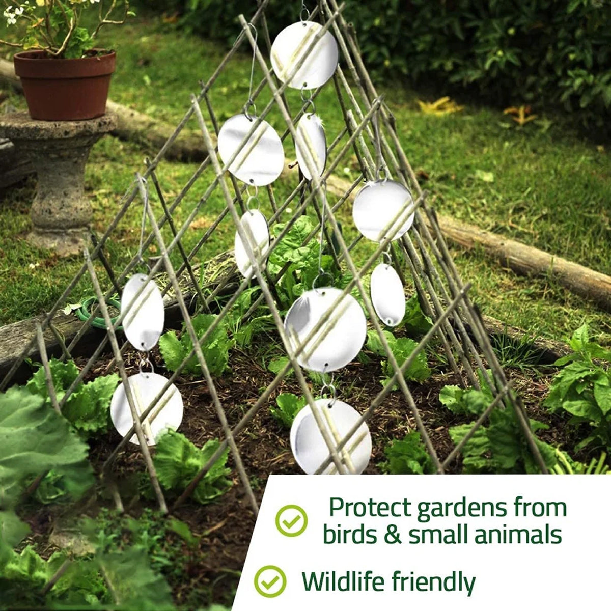 Reflective Bird Deterrent Discs Set Hanging Garden Protection