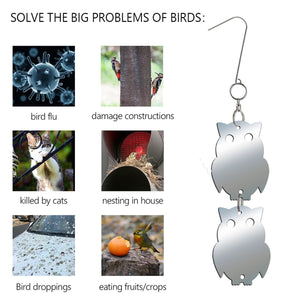 Reflective Bird Deterrent Discs Set Hanging Garden Protection