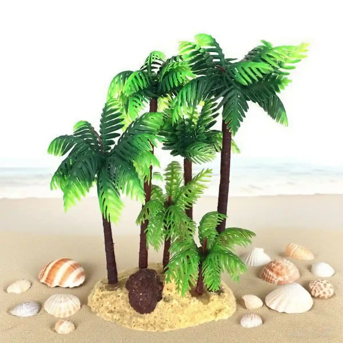 Fish Tank Plastic Coconut Tree Decoration Tropical Aquarium Ornament