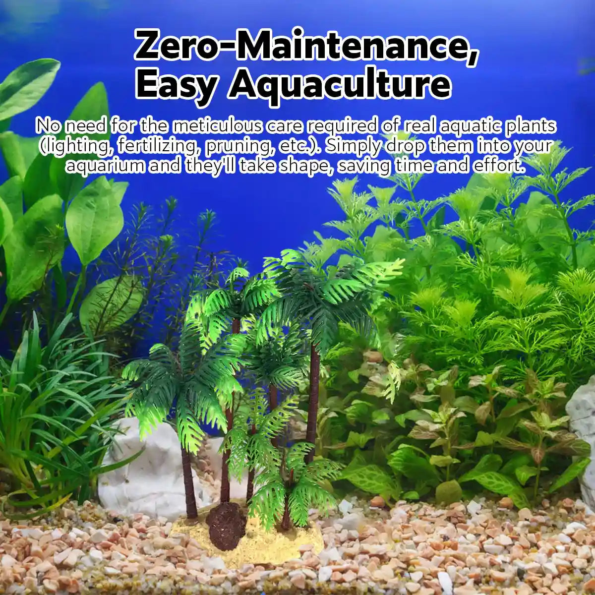 Fish Tank Plastic Coconut Tree Decoration Tropical Aquarium Ornament