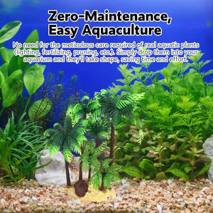 Fish Tank Plastic Coconut Tree Decoration Tropical Aquarium Ornament