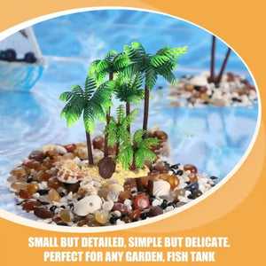 Fish Tank Plastic Coconut Tree Decoration Tropical Aquarium Ornament