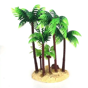 Fish Tank Plastic Coconut Tree Decoration Tropical Aquarium Ornament