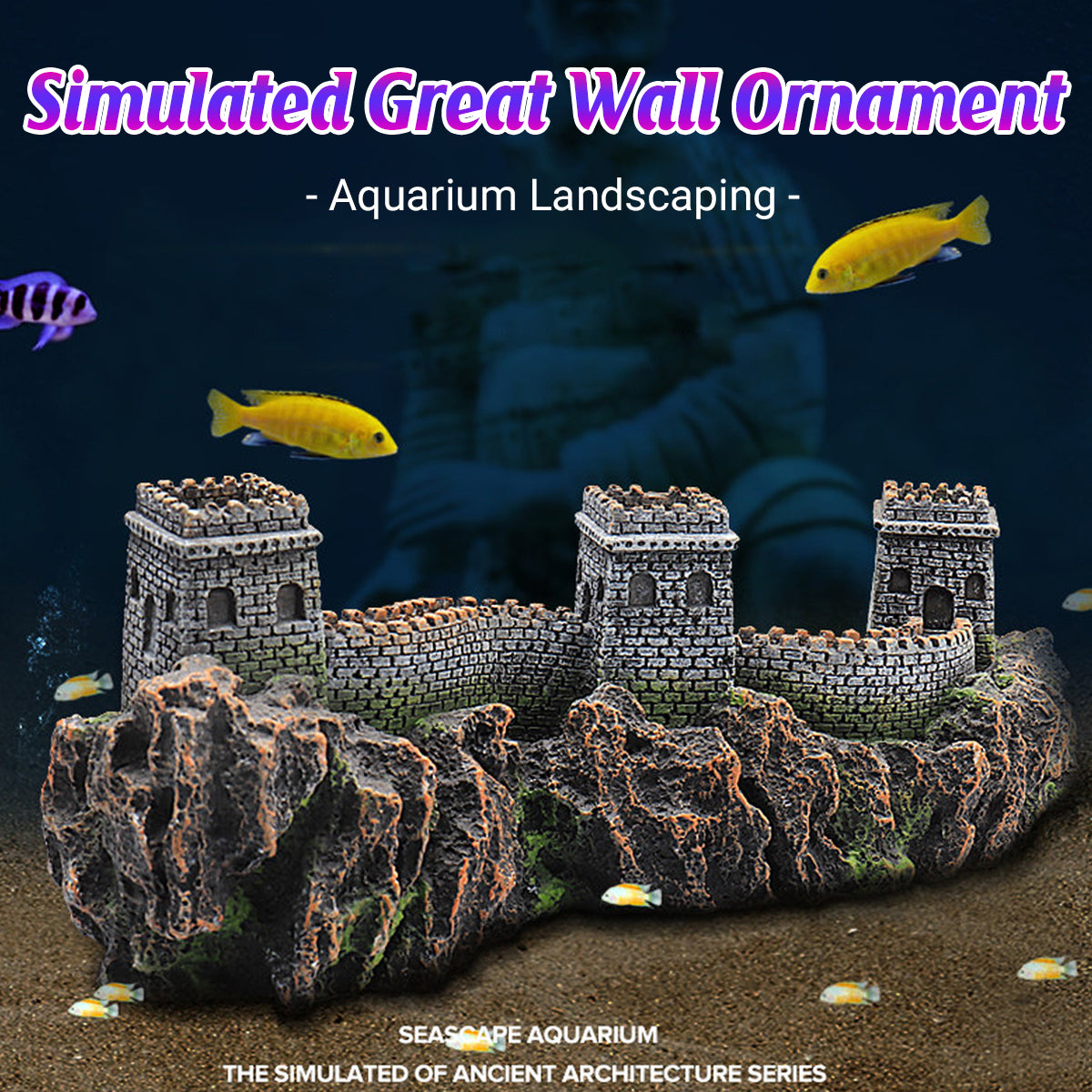 Great Wall Aquarium Ornament Resin Decoration