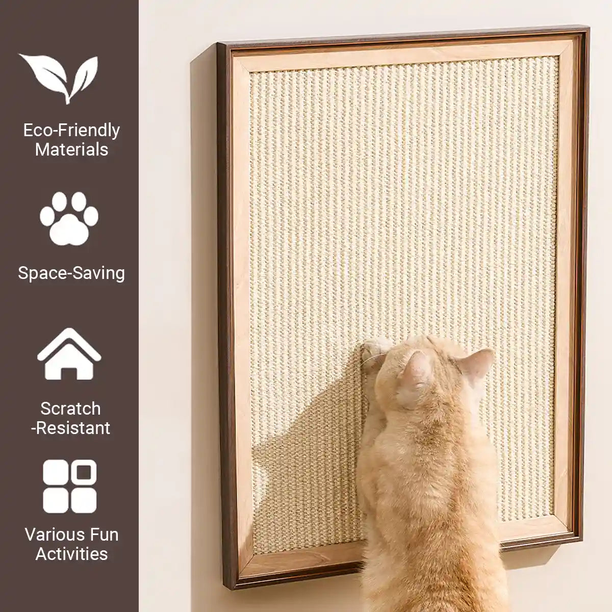 Wall Mounted Cat Scratching Board with Natural Sisal
