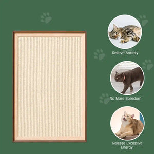Wall Mounted Cat Scratching Board with Natural Sisal