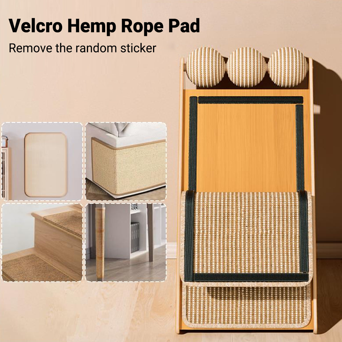 Multifunctional Sisal Cat Scratching Post with Playhouse Design