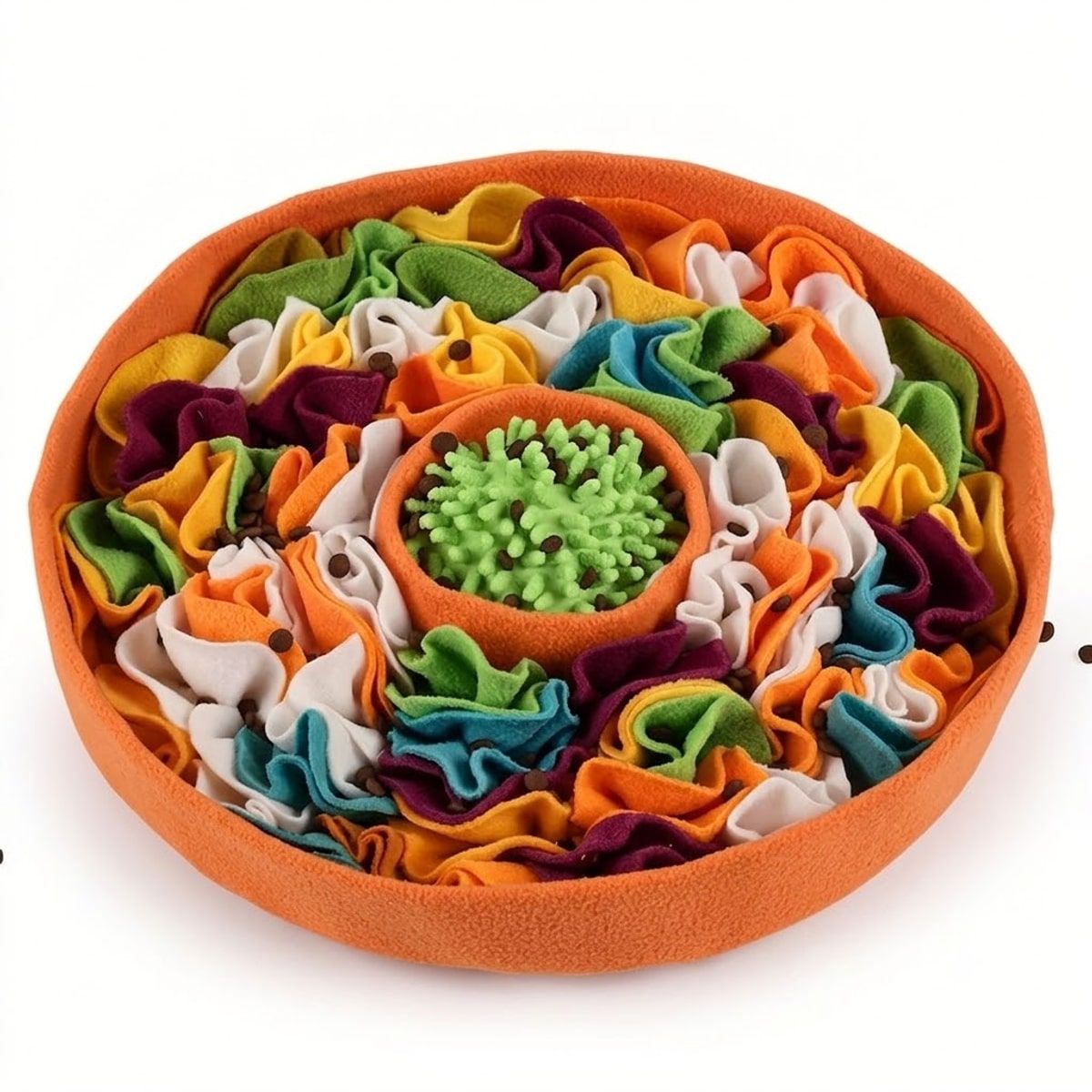 Orange Dog Snuffle Mat with Slow Feeding Bowl