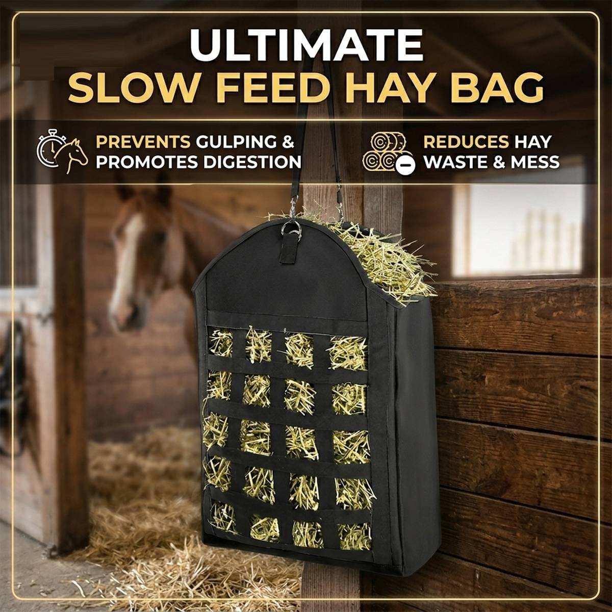 Horse Hay Bag - Heavy Duty Livestock Hay Storage Tote