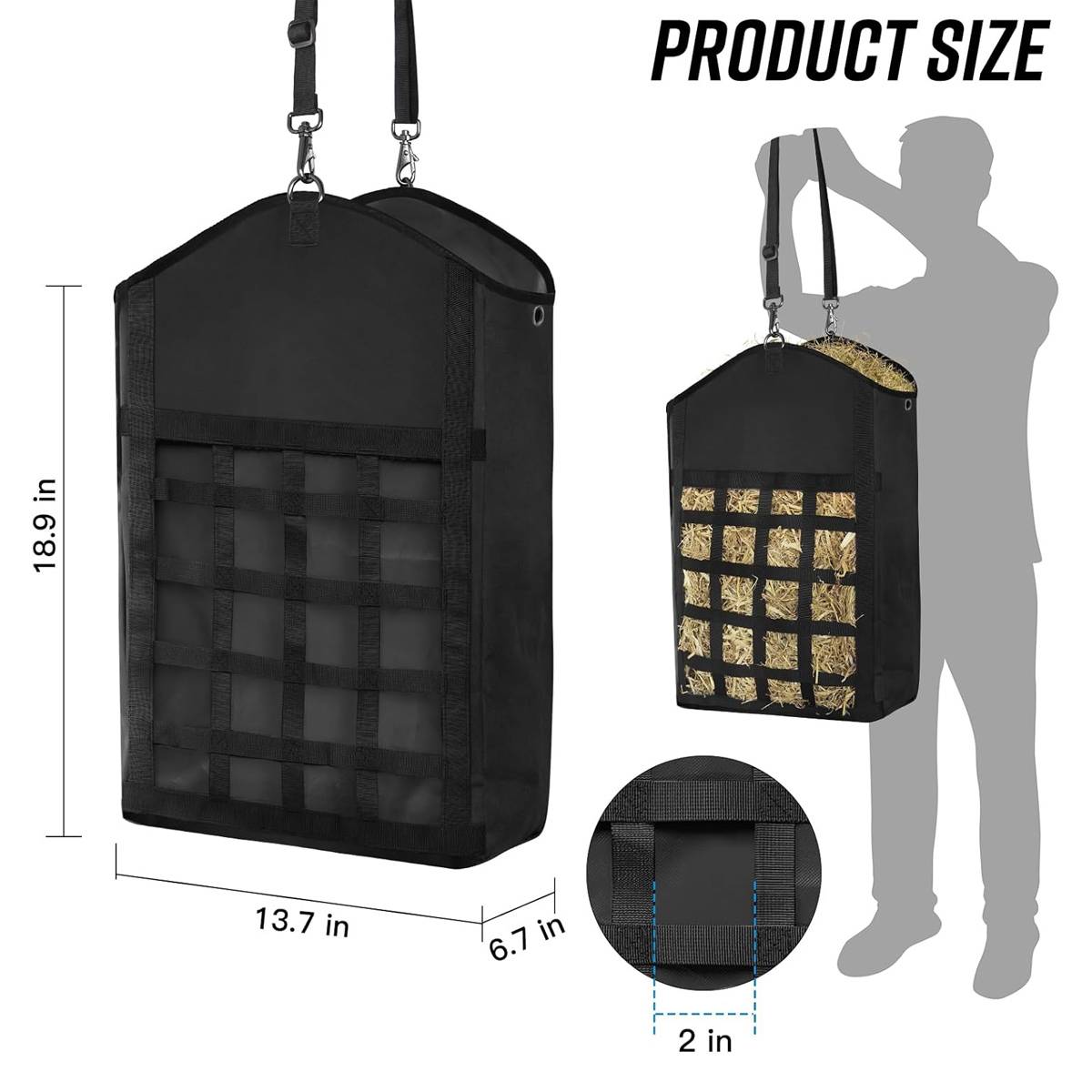 Horse Hay Bag - Heavy Duty Livestock Hay Storage Tote